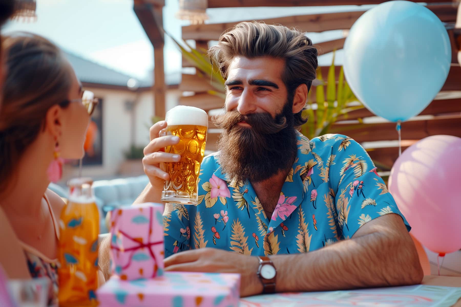 A man is celebrating his birthday with craft beer.